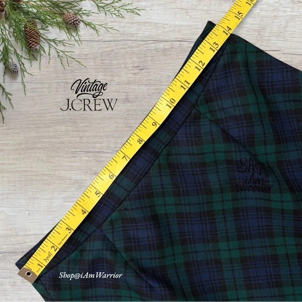 J.Crew RARE vintage green/blue tartan plaid wool maxi skirt *shop@iamwarrior